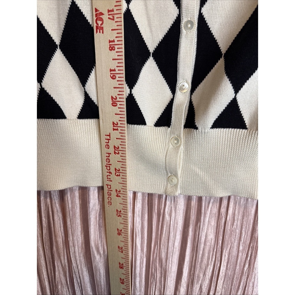 Brooks Brothers Argyle Cardigan Black Cream Button Front Sweater Size S - Picture 6 of 8